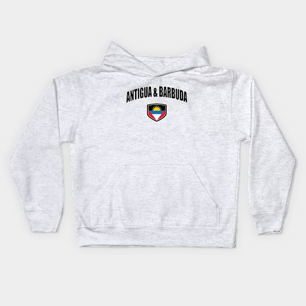 Antigua and Barbuda National Flag Shield Kids Hoodie by IslandConcepts